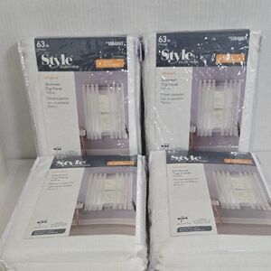 NIP 2 Pairs of Style Selections 63 Inch White Curtain Panels